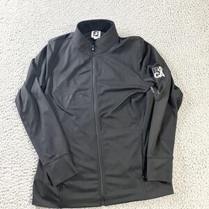FootJoy Jacket Mens Medium Black Full Zip Lightweight Performance Golf Stretch